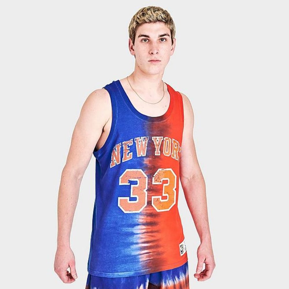 Mitchell & Ness New York Knicks Patrick Ewing Tie Dye Tank Top Jersey $90 NEW - Picture 2 of 8